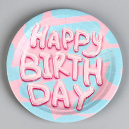 Цена за 10 шт. Тарелка бумажная Happy Birthday, 18 см - Страна карнавалия фото 2