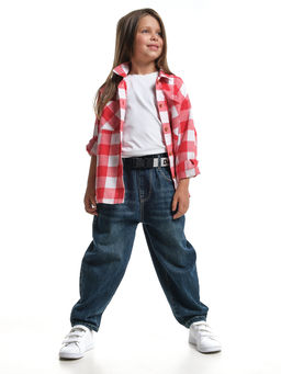 Рубашка в клетку UD 8043 красная клетка - Mini maxi фото 6