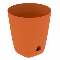 Горшок для цветов Гранд 2л, д14,5см, h15см, с поддоном, система прикорневого полива, карамельный, полипропилен (Россия)
