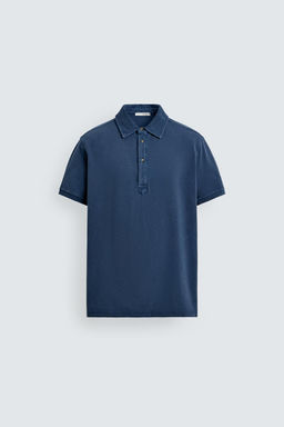 POLO PIQU? REGULAR FIT LAVADO / Azul - Zara фото 7