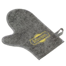 Рукавица для бани, серая с золотой вышивкой ДОБРОПАРОВЪ  фото 2