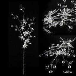 Цветок декоративный стеклярус 67 см / SA6 /уп 360/ - Галеонтрейд фото 5