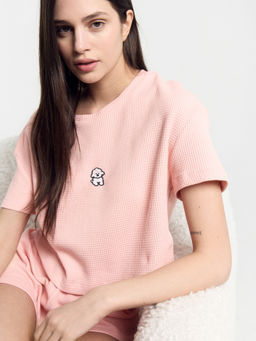 Комплект женский (футболка, шорты) в розовом цвете - Mark formelle фото 2