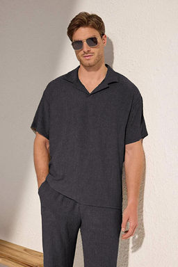 Antrasit Oversize Polo Yaka D_z Polo Yaka T-shirt TMNSS25PO00045 - Trendyolmilla фото 2