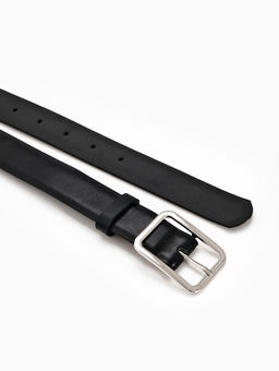 Ремень женский Classic, 110×3 см, пряжка металл, серебристая, чёрный