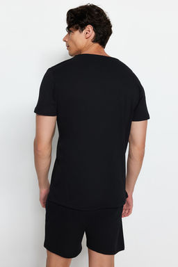 TRENDYOL MAN Siyah Regular Fit Orme Sortlu Pijama Tak?m? TMNSS23PT00038 - Trendyolmilla фото 6