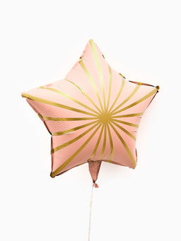 Воздушный шар фольгированный 18" звезда "Грани" цвет розовый сатин, набор 5 штук