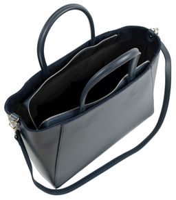 Сумка женская Sefaro Exotic из телячьей кожи тёмно-синяя 36×28×14 см  фото 2