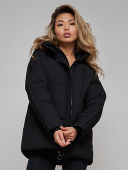 Зимняя женская куртка модная с капюшоном черного цвета 52308Ch - Holdluck фото 18