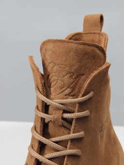 Ботинки 228.V.466be. светло-коричневый замша/Байка