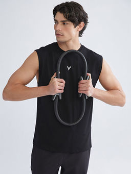 Bisiklet Yaka Bask?l? Erkek Kolsuz Ti??rt