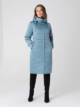 24306 Пальто дем. серо-голубой - Dizzyway фото 2