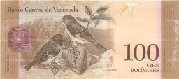Банкнота 100 боливар 2013 года Венесуэла
