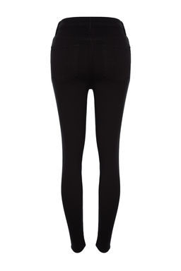 TRENDYOLMILLA Solmayan Siyah Onden Dugmeli Yuksek Bel Skinny Jeans TWOAW24JE00090  фото 7
