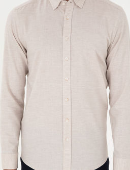 Bej Slim Fit Uzun Kollu G_mlek