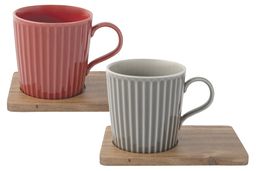 Набор кружек Время отдыха, красная, серая, 0,38 л, 2 шт