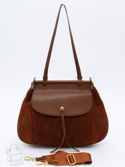 Сумка женская кожаная 1044M brown Polina&Eiterou