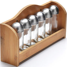 27351 Набор баночек для приправ,специй и сыпучих продуктов 7пр 100мл Бамбук (24 специй внутри) MB (х12)