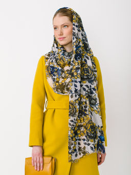 Большой мягкий очень нежный двусторонний палантин в стиле арт-деко - Tantino фото 7