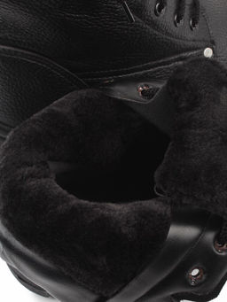 05-9010 BLACK Ботинки зимние мужские (натуральная кожа, искусственная кожа, искусственный мех)