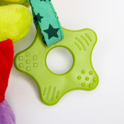 Растяжка - спираль на коляску/кроватку Крошка Я «Слоник яркий», с прорезывателем, от 3 мес.