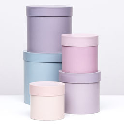 Набор круглых коробок №87, 5 в 1 Мэлани 23 х 23 х 23 - 13,5 х 13,5 х 13,5 см