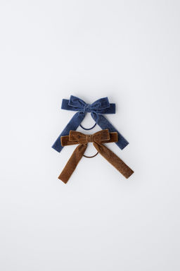 2-PACK OF SHINY VELVET BOW SCRUNCHIES