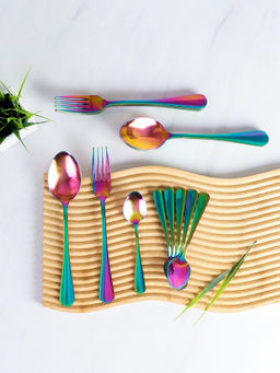 Столовые приборы 18 предметов / YGH18-101004--Raibow /уп 16/ - ГалеонТрейд фото 2