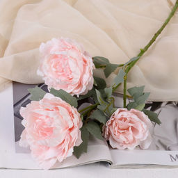 Цветы искусственные «Пион Лунная река», 12×85 см, розовые