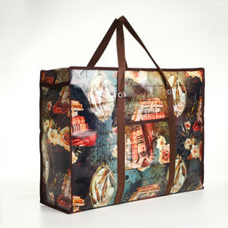 Сумка хозяйственная на молнии, коричневая