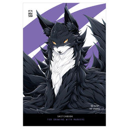 Скетчбук А5 50л. 90г/м, для рисования маркерами, карт.обл. на склейке "Anime cat" (MS_53576, MESHU) soft-touch отделка