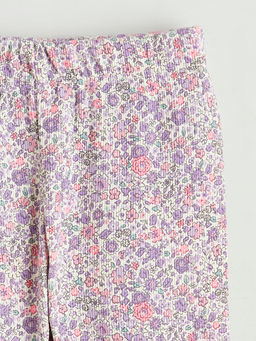 Beli Lastikli ?i?ekli K?z ?ocuk Tayt