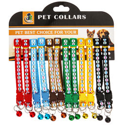 Пэт тойс (Pet toys) Ошейник универсальный Косточка 1х31см, пластмассовая застежка, с бубенчиком, полиэстер, на картоне, цвета микс (Китай)  фото 2