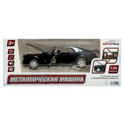 Машинка металлическая Купе, 1:24, открываются двери, капот, багажник, инерция, цвет чёрный - АвтоГрад фото 10