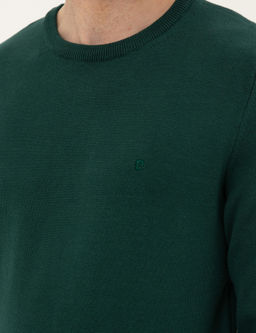 Ye_il Slim Fit Bisiklet Yaka Basic Triko Kazak - Pierre cardin фото 7
