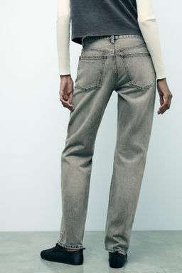 TRF STRAIGHT-LEG MID-RISE JEANS - Zara фото 4