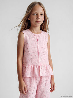 Bisiklet Yaka K?z ?ocuk Peplum Bluz