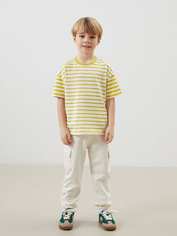 Bisiklet Yaka ?izgili Erkek ?ocuk Ti??rt 2li