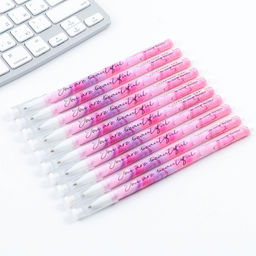 Цена за 10 шт. Ручка шариковая синяя паста 0.5 мм с колпачком You are beautiful пластик