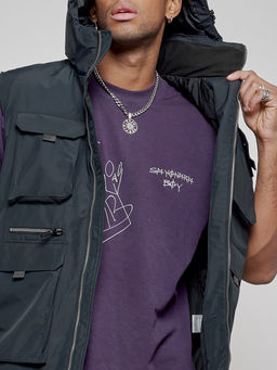 Куртка - жилетка трансформер 2 в 1 мужская зимняя темно-синего цвета 2409TS - Mtforce фото 20