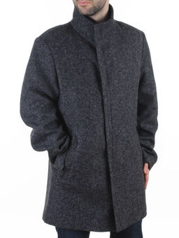 475644251 DK. GRAY Пальто Френч демисезонное мужское (65% шерсть,35% кашемир)
