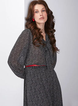 Платье шифон резинка+галстук