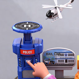 Парковка "Служебный паркинг" (свет, звук, 3 металл машины, самолет) в коробке