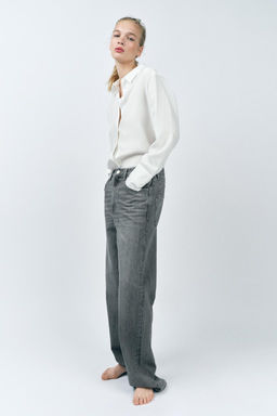 ZW COLLECTION BAGGY MID-WAIST JEANS - Zara фото 4