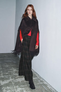 WOOL FRINGED CAPE