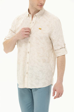 U. S. Polo Assn Мужская рубашка с длинным рукавом цвета экрю - U.s. polo assn фото 13