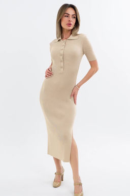 Женское платье-поло в рубчик Happy Fox  фото 2