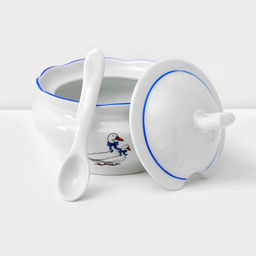 Сервиз столовый Добрушский завод «Гуси», 48 предметов, фарфор, белый