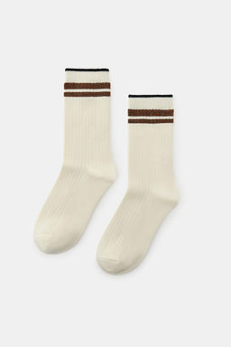 RIBBED SOCKS WITH METALLIC STRIPES - Zara фото 2