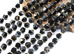 Бусины из агата глазкового многогранник 10*7см, 39см, 35 бусин Радуга камня